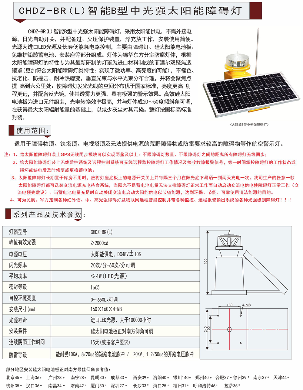 CHDZ-BR(L)智能B型中光強太陽(yáng)能障礙燈